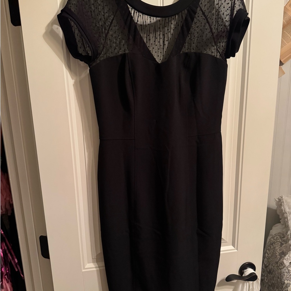 White House Black Market Black Mesh Mini Dress